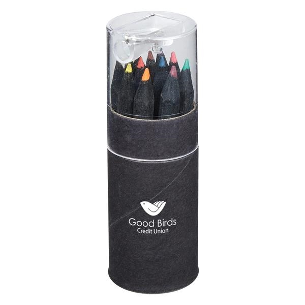 12-Piece Colored Pencils Tube With Sharpener